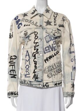 DOLCE & GABBANA graffiti denim jacket